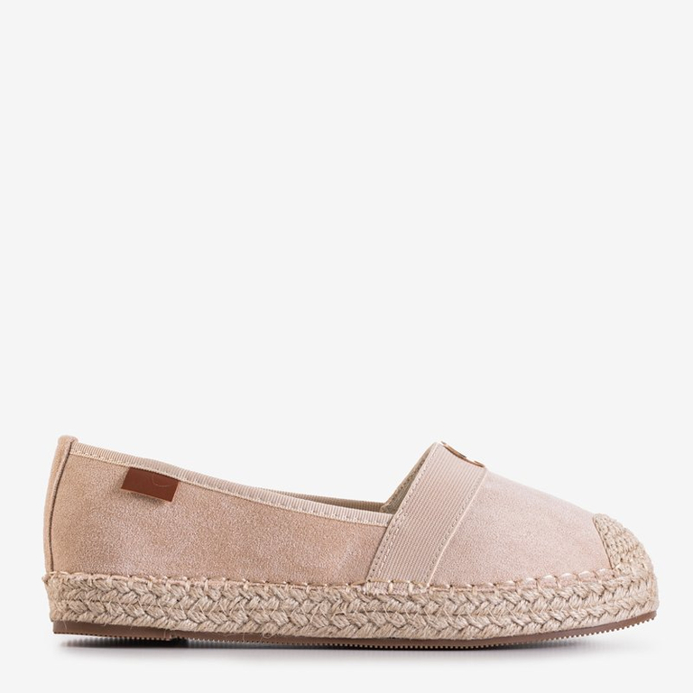 Beige Damen Espadrilles mit flachen Absätzen Anatola - Schuhe