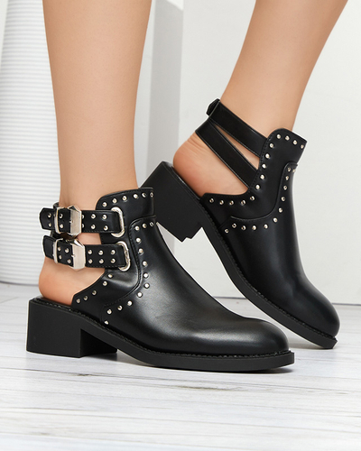 Schwarze Damenstiefel mit Ausschnitten Dlagona- Footwear