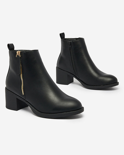 Royalfashion Schwarzes Öko-Leder Damenstiefel Rejerry
