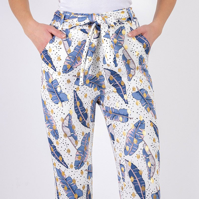 Frauen weiße Feder Treggings - Kleidung