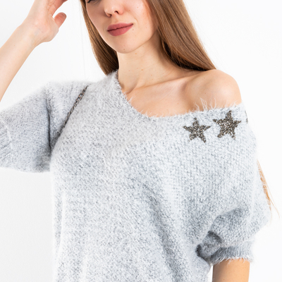 Grauer Stern Pullover - Kleidung