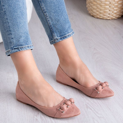 Dunkelrosa Ballerinas mit Aya-Dekor - Schuhe 1