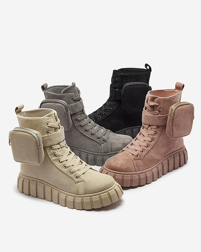 Damenstiefel mit Beutel in schwarz Sauups- Footwear