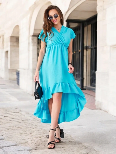 Royalfashion Damen-Midikleid mit asymmetrischem Saum