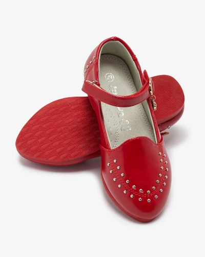 Rote Mädchenpumps mit Strasssteinen Praja- Footwear