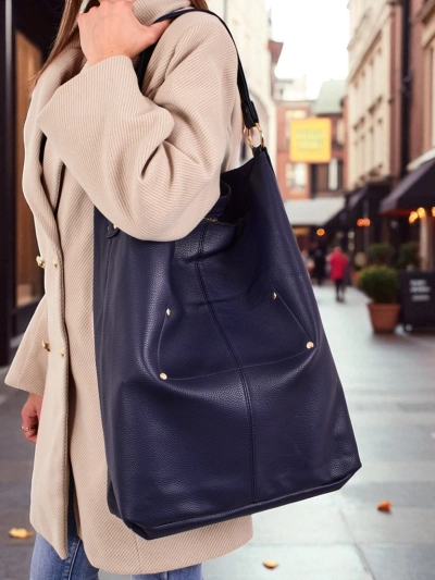 Hohe Damen Shopper Handtasche 2-teilig Öko-Leder Hollow Grace