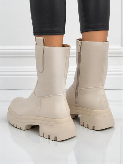 Höhere Damenstiefeletten aus Öko-Leder Scarlet Mist