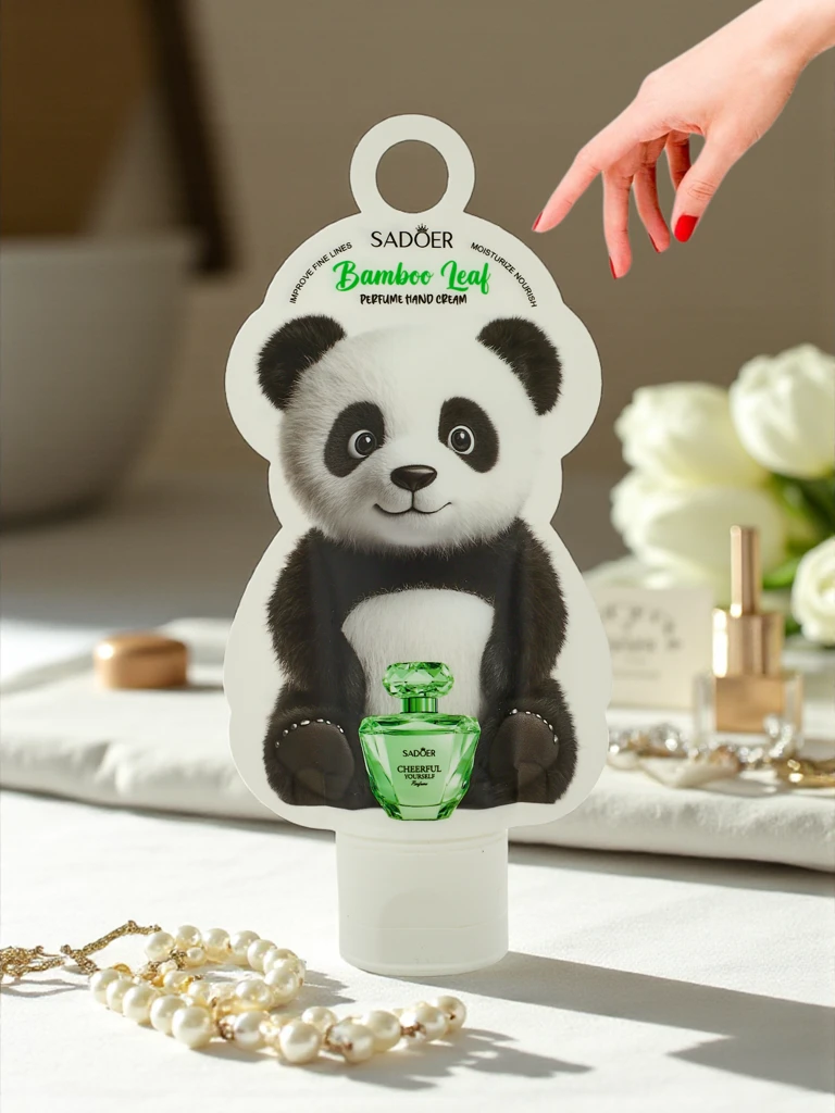 Sadoer Bamboo Leaf Handcreme 50 ml in Panda-Verpackung – Aurelia Edition