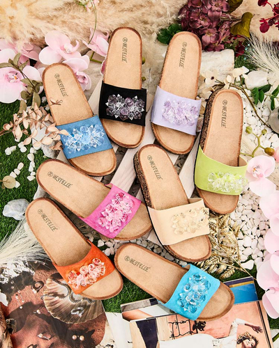 Royalfashion Damen Villo Strass-Flip-Flops