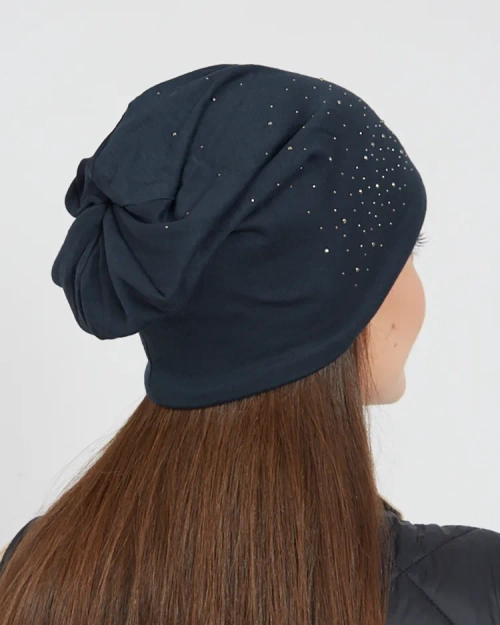 Дамська шапка з стразами Royalfashion