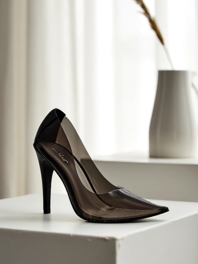 Royalfashion Transparente Damen-Stilettos Selqoa