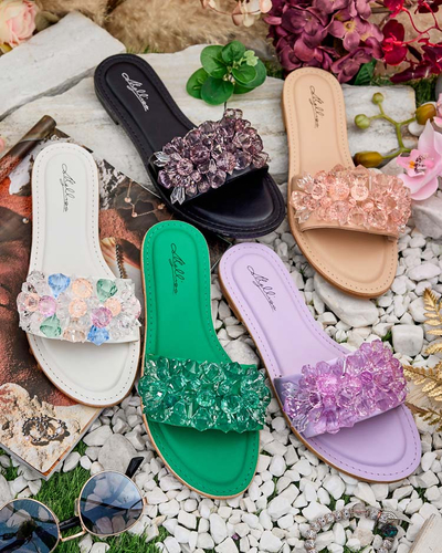 Royalfashion Damen Loberra Strass-Flip-Flops
