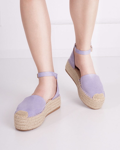 OUTLET Violette Damensandalen a'la Espadrilles auf der Olikar-Plattform - Schuhe