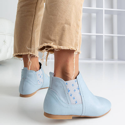  Hellblaue Chelsea-Stiefel aus Leder für Damen Heidi - Schuhe