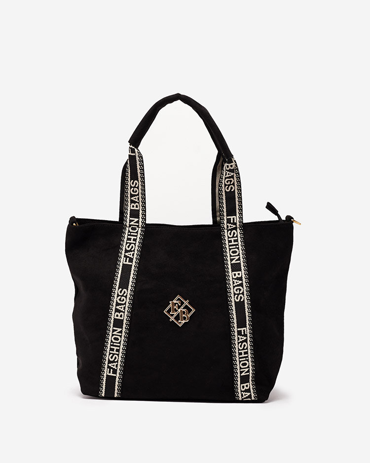 Royalfashion Schwarze Damenhandtasche aus Öko-Wildleder