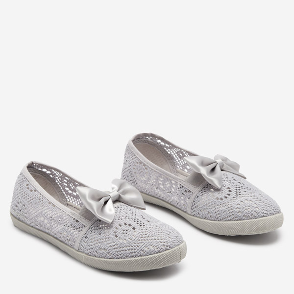 Mädchen-Sneaker mit grauer Osmo-Schleife - Schuhe