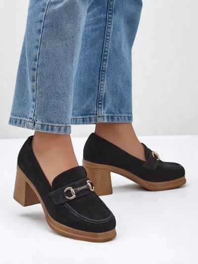 Royalfashion Damen-Loafer mit Blockabsatz Apareus