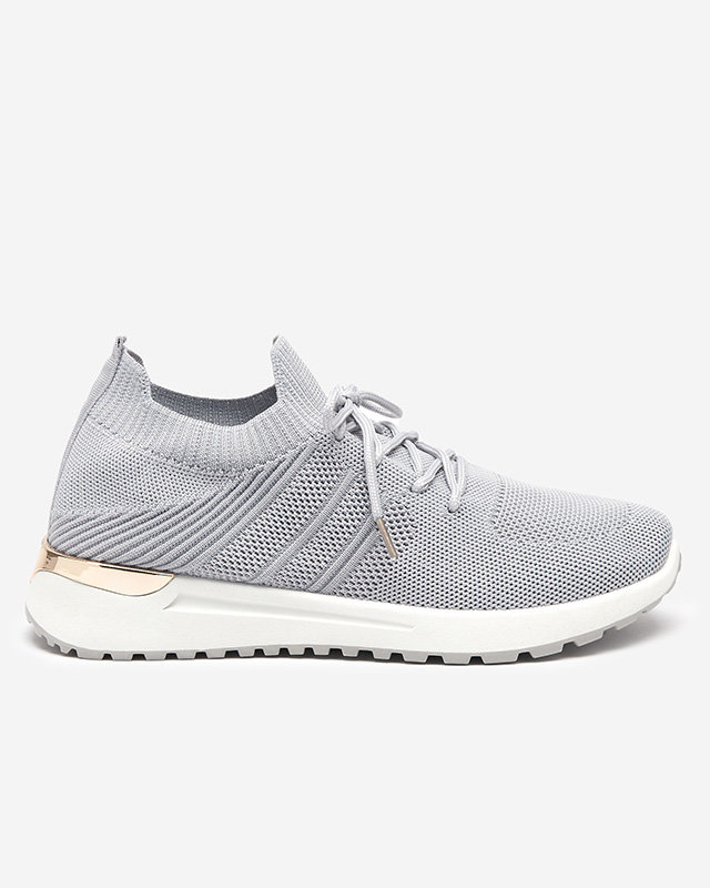 OUTLET Grau gewebte Sportschuhe für Damen Ferroni - Schuhe