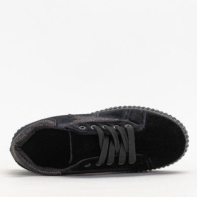 Schwarze Estreni Velours-Sneaker für Damen - Schuhe