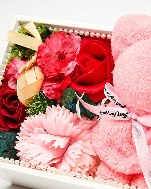 Royalfashion Flowerbox Квіти в коробці з ведмедиком