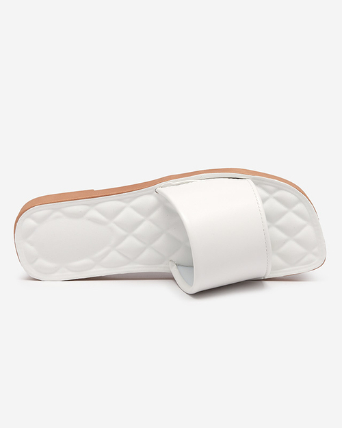 Білі жіночі шльопанці зі стьобаною устілкою Parekis