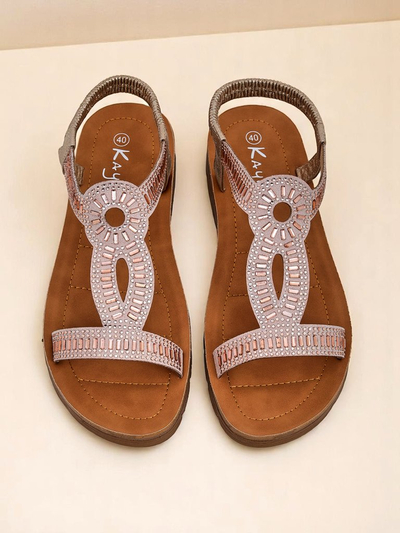 Royalfashion Damensandalen mit dekorativen Riemchen Ava Shine