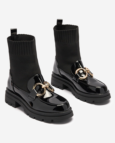 Schwarze Damenstiefel mit Decksohle Accioi- Footwear