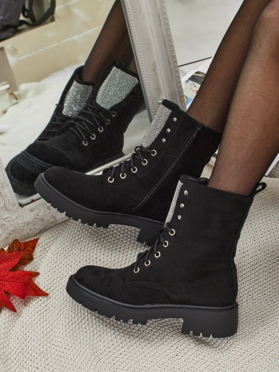 Ökologische Wildleder-Schnürstiefeletten für Damen Ferlyne