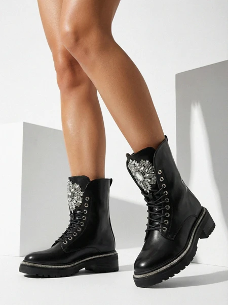 Evinell Damen Worker Boots aus Öko-Leder