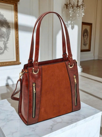 Damen Shopper Handtasche aus Öko-Leder Silent Raven