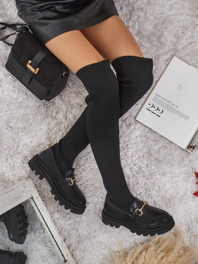 Довгі жіночі сліпони ботфорти з оздобою Novera