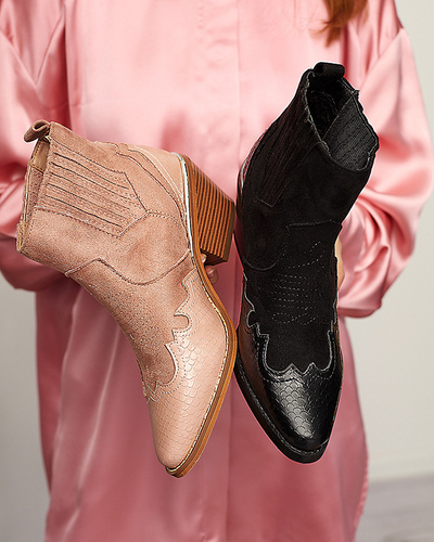 Schwarze Cowboystiefel auf niedrigem Schaft Zirras- Footwear