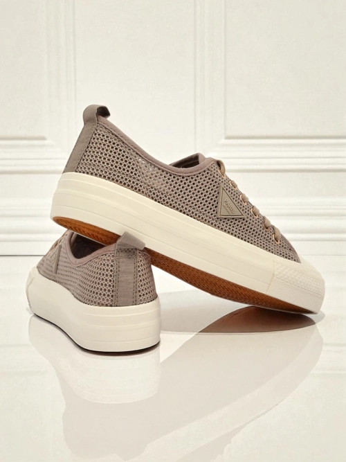 Жіночі снікерси Hypatia Mesh світло-коричневі на літо плоска підошва 3см