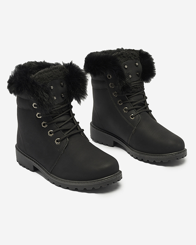 Klassische Damenstiefel a'la trappers in schwarz Lausa- Footwear