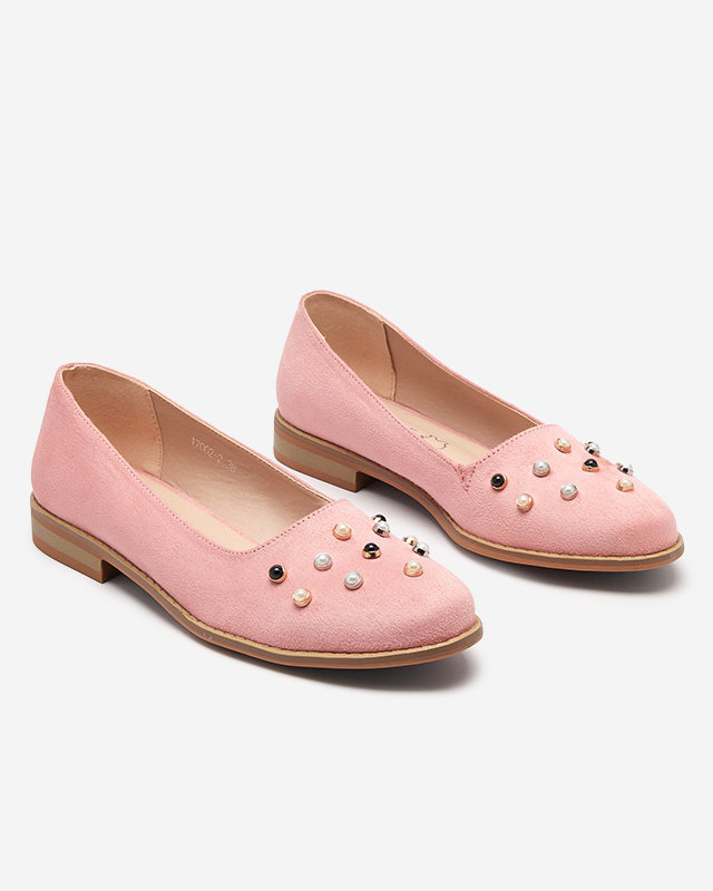 Damen-Ballerinas in Rosa mit Coinel-Perlen - Schuhe