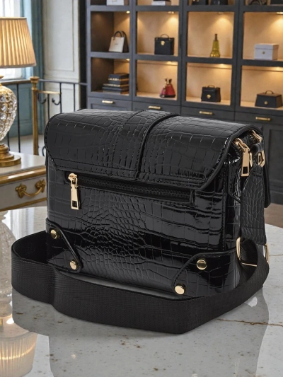 Lackierte kleine Damenhandtasche aus Öko-Leder Lune Mua