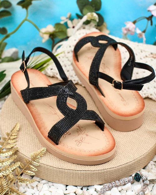 Жіночі босоніжки Royalfashion Elova Zirconia