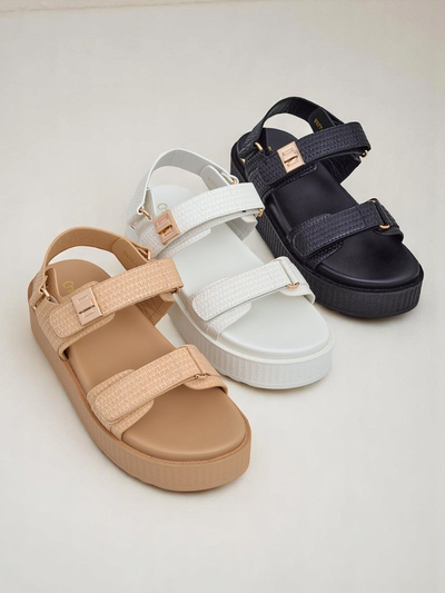 Damen Sandalen Royalfashion Beige Lavinia mit Plateau – bequemer Sommer