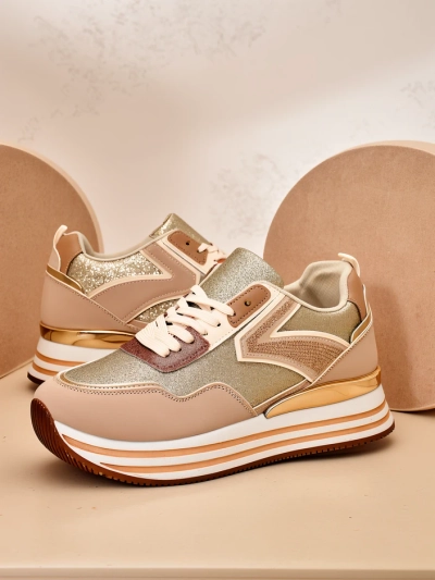 Royalfashion Damen Sneakers mit Glitzer Borovis