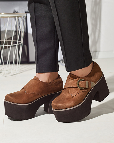 Braune Damen Halbschuhe mit hohem Absatz Kiacca- Footwear