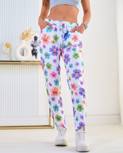 Royalfashion Жіночі брюки з квіткової тканини