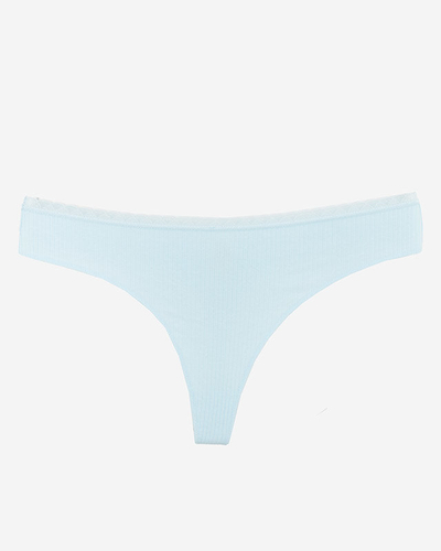 Blauer gerippter Damen-String - Unterwäsche