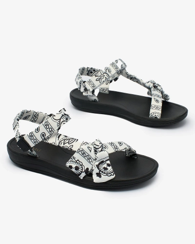 Royalfashion Weiße Damensandalen mit Schleife Oyall