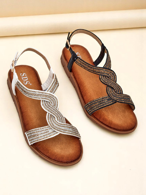 Royalfashion Жіночі сандалі з декоративними ремінцями Aria Shine