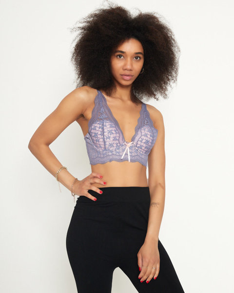 Pinker Damen-BH mit violetter Spitze - Underwear