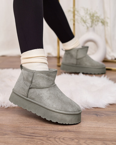 Royalfashion Grau Damen Plateau Schneestiefel Ersinella