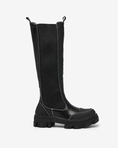 Royalfashion Halbhoher Damenstiefel in schwarz Blyss