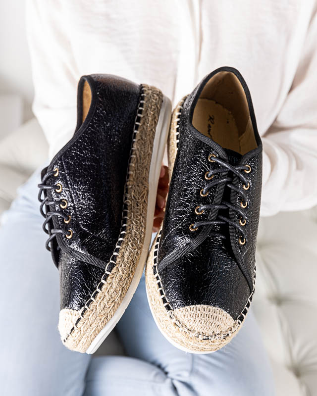 OUTLET Schwarze Damen-Schnürsneaker Furmoni - Schuhe