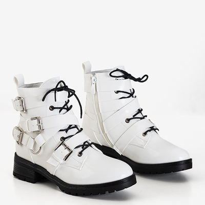 Damen weiße Schnallentaschen Ermite - Schuhe