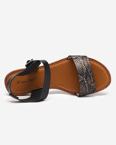 Босоніжки жіночі з чорним тисненням Xetera - Взуття